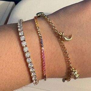 Rainbow Sapphire Paperclip Bracelet Only!